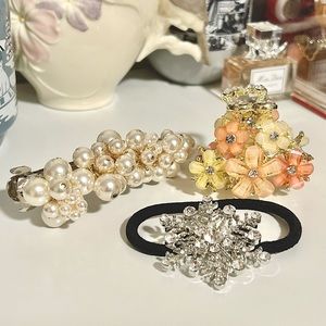Japanese Hair Accessories Pearl Crystal Flower Snowflake